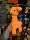 Medium Sized Giraffe Plush with Hand Painted Eyes