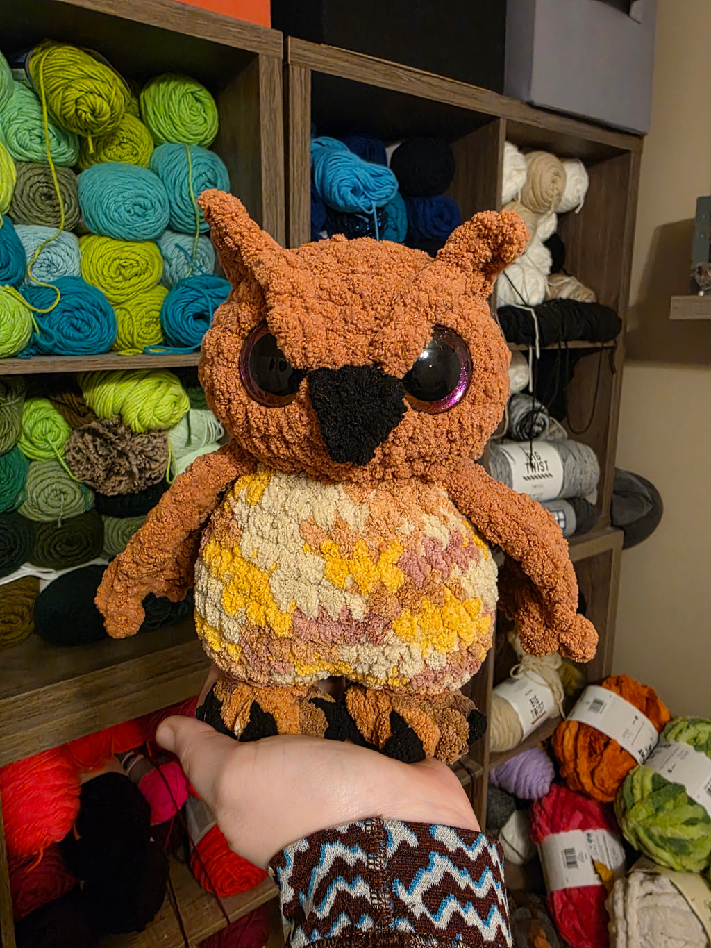 Handheld Crochet Owl
