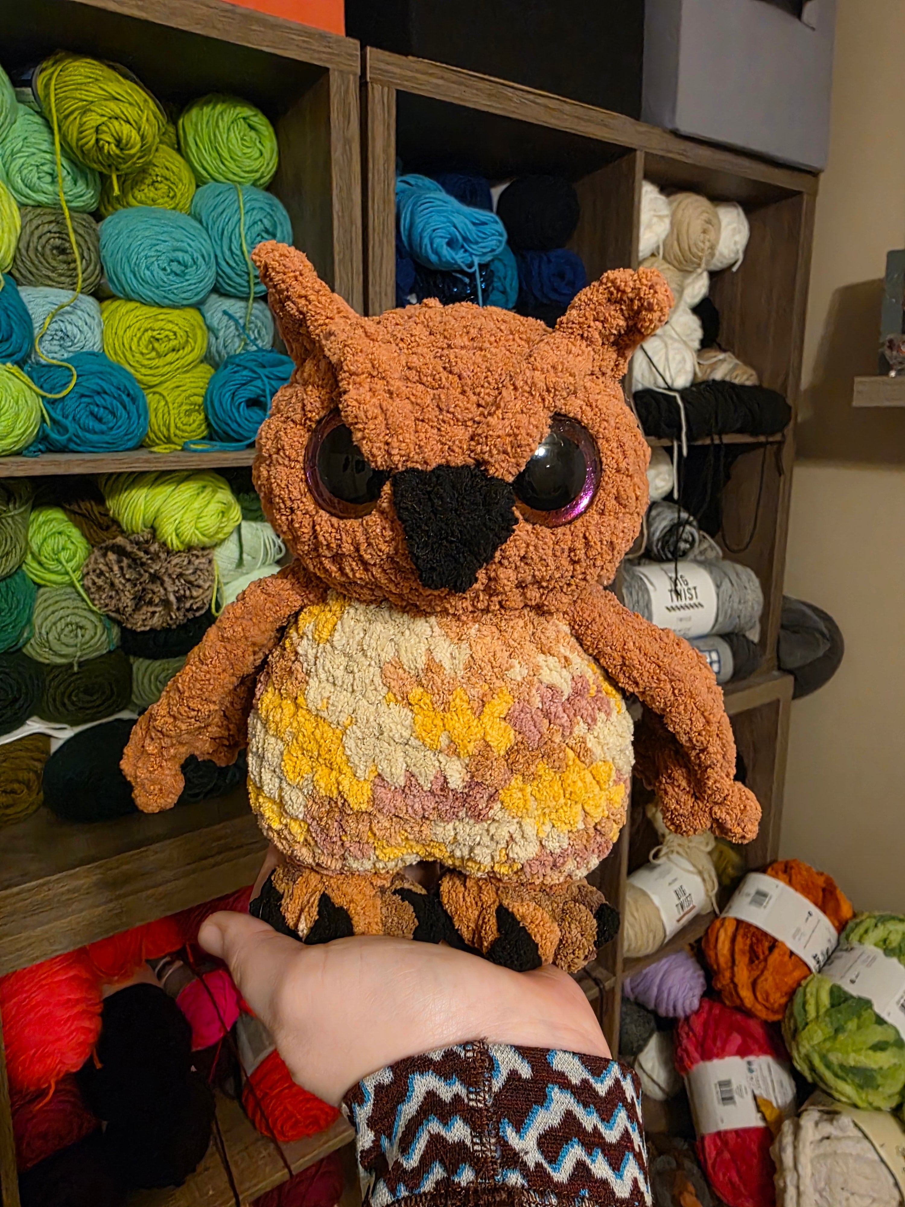 Handheld Crochet Owl